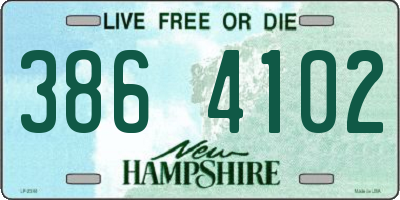 NH license plate 3864102
