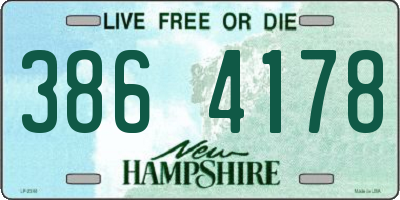 NH license plate 3864178