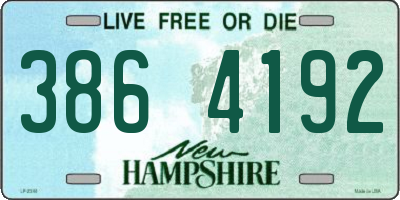 NH license plate 3864192