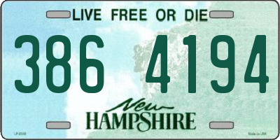 NH license plate 3864194