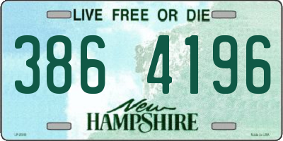 NH license plate 3864196