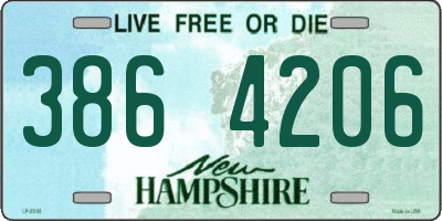 NH license plate 3864206
