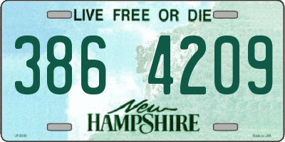 NH license plate 3864209