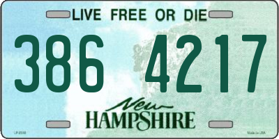 NH license plate 3864217