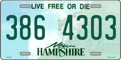 NH license plate 3864303
