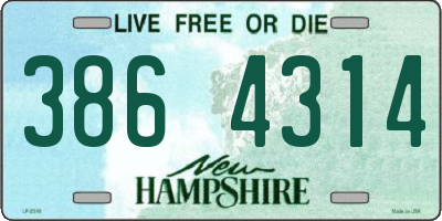 NH license plate 3864314