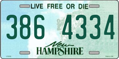 NH license plate 3864334