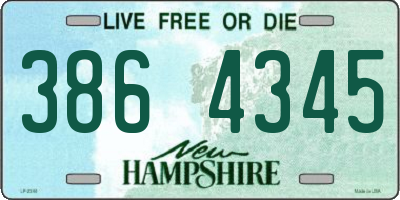 NH license plate 3864345