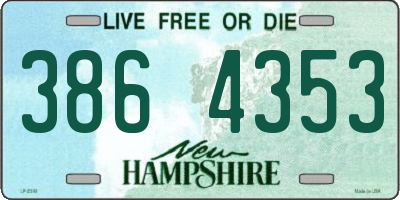 NH license plate 3864353