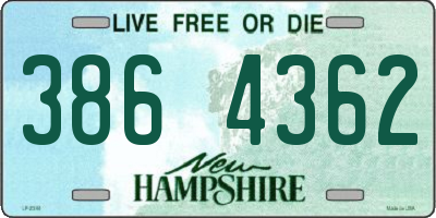 NH license plate 3864362