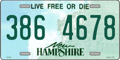 NH license plate 3864678