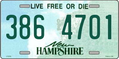 NH license plate 3864701