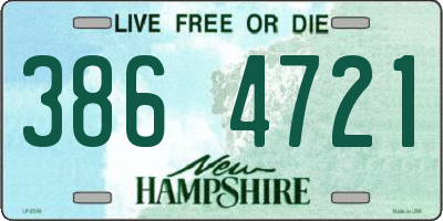NH license plate 3864721