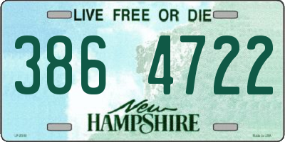 NH license plate 3864722