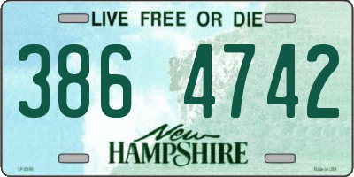NH license plate 3864742