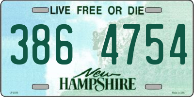 NH license plate 3864754