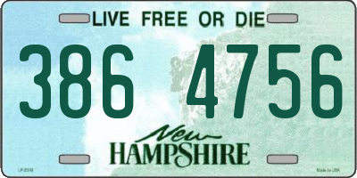 NH license plate 3864756