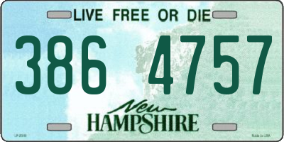 NH license plate 3864757