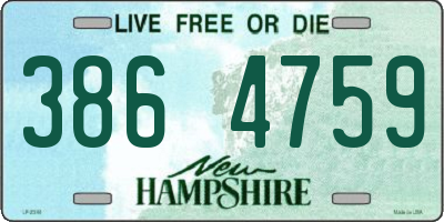NH license plate 3864759