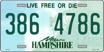 NH license plate 3864786