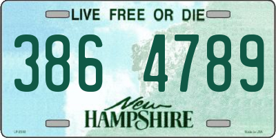 NH license plate 3864789