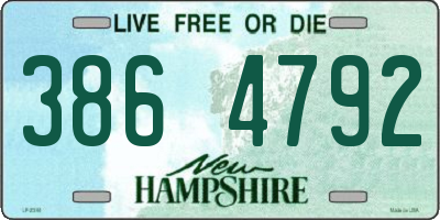 NH license plate 3864792