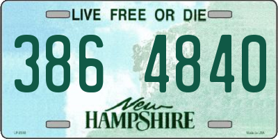 NH license plate 3864840