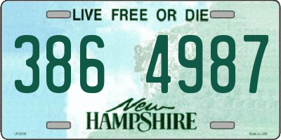 NH license plate 3864987