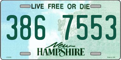 NH license plate 3867553