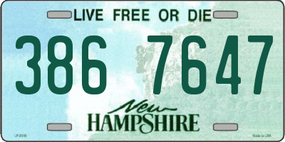 NH license plate 3867647