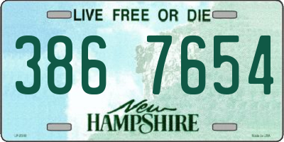 NH license plate 3867654