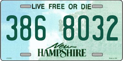 NH license plate 3868032