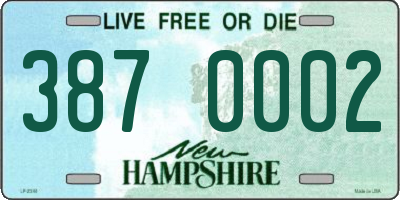 NH license plate 3870002