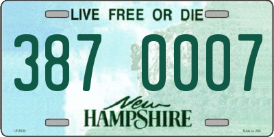 NH license plate 3870007