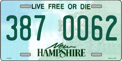 NH license plate 3870062
