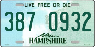 NH license plate 3870932