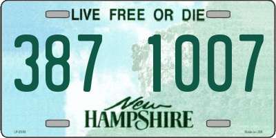 NH license plate 3871007