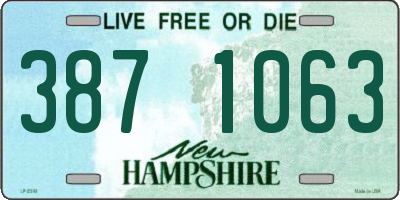 NH license plate 3871063