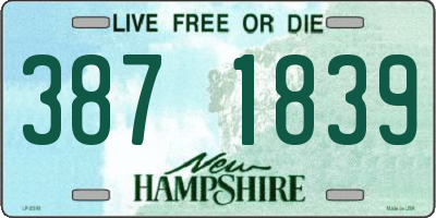 NH license plate 3871839