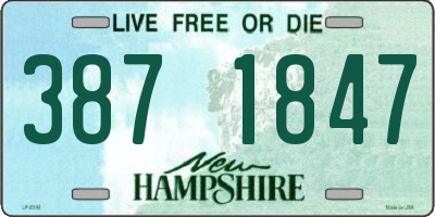 NH license plate 3871847