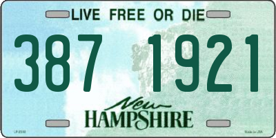 NH license plate 3871921
