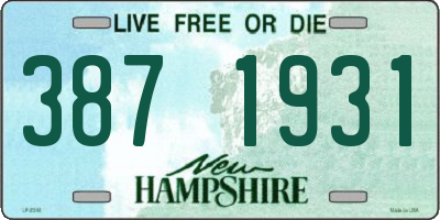 NH license plate 3871931