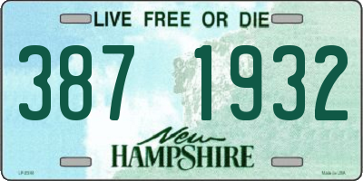 NH license plate 3871932