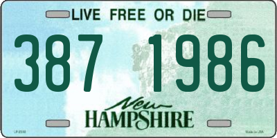 NH license plate 3871986