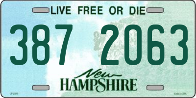 NH license plate 3872063