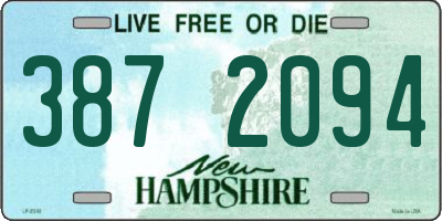 NH license plate 3872094