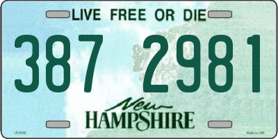 NH license plate 3872981