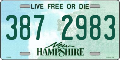 NH license plate 3872983