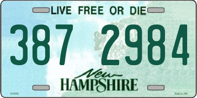 NH license plate 3872984
