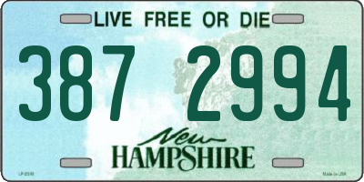 NH license plate 3872994
